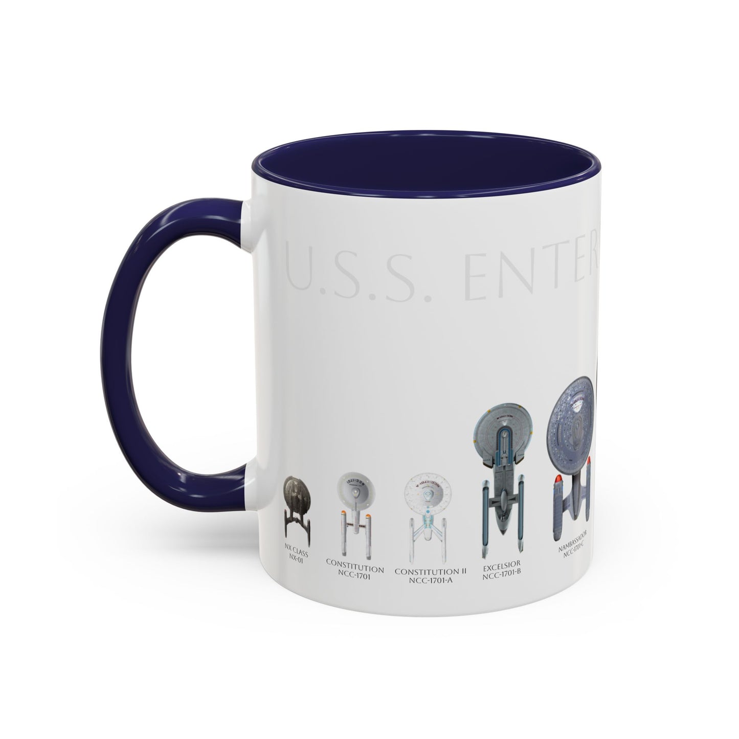 Enterprise through ages, Trek Mug