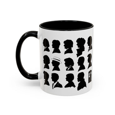 Dr Who Mug, All the Doctors Coffee Cup, Black