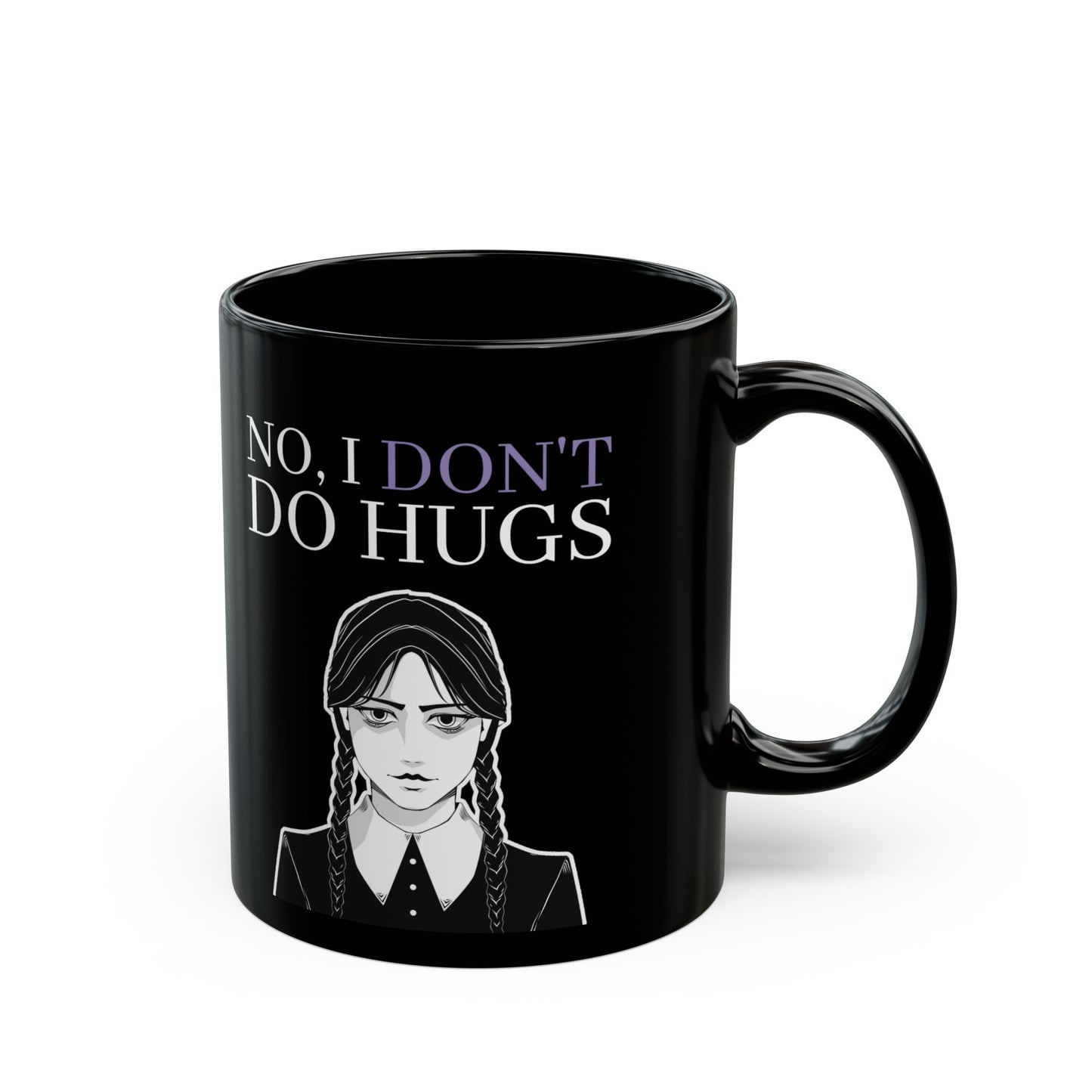 Wednesday Addams Mug, Don't Do Hugs