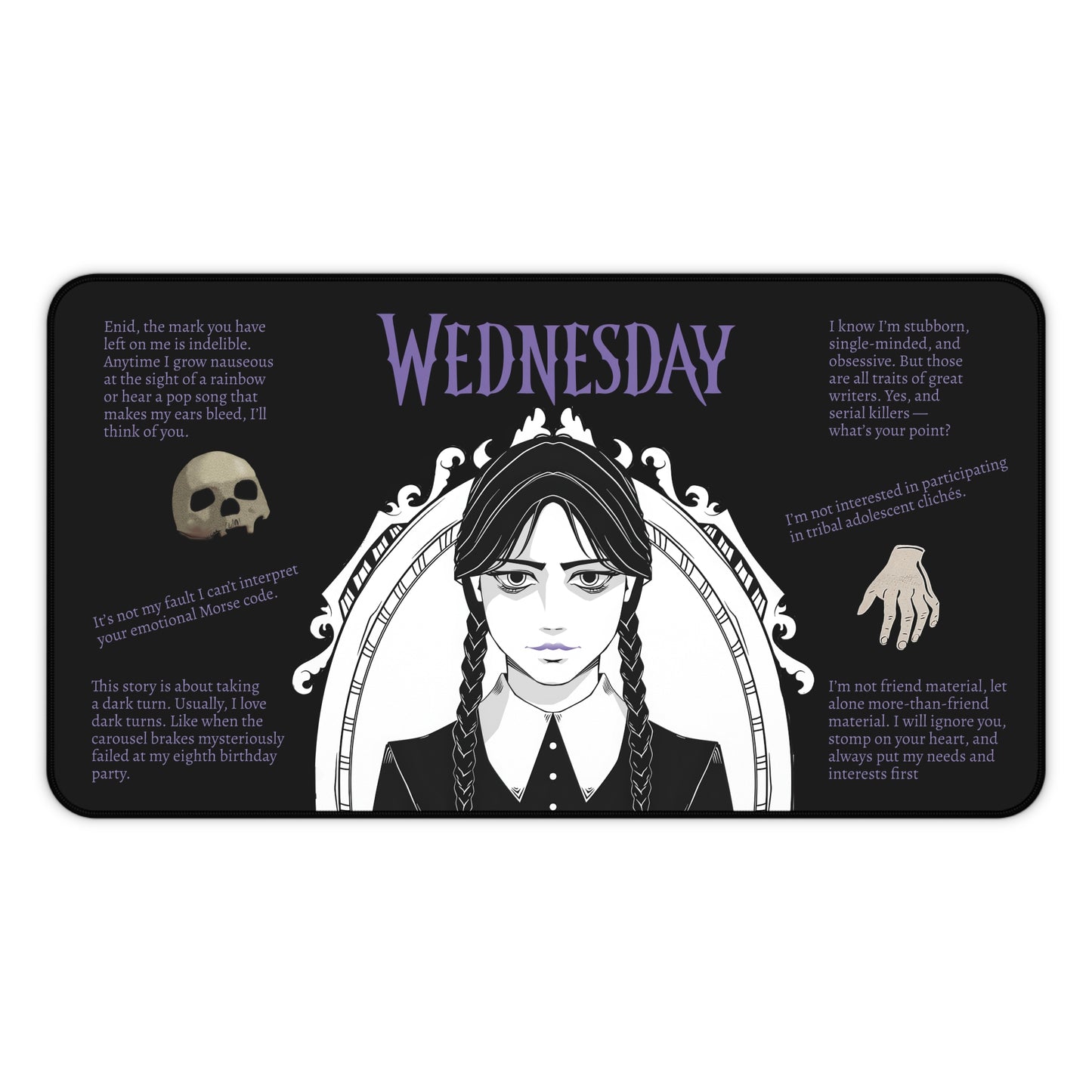 Wednesday Addams Quotes Desk Mat