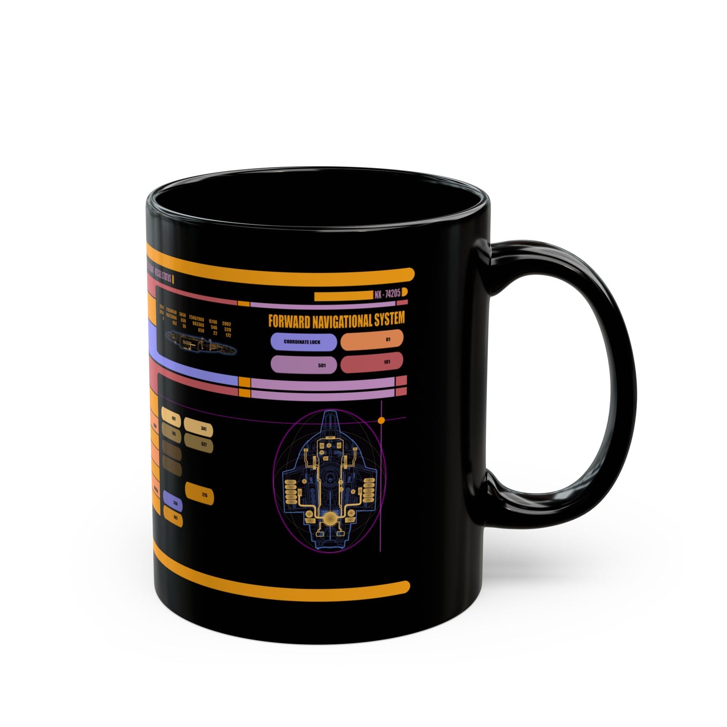 USS Defiant LCARS Mug, Trek Coffee Cup