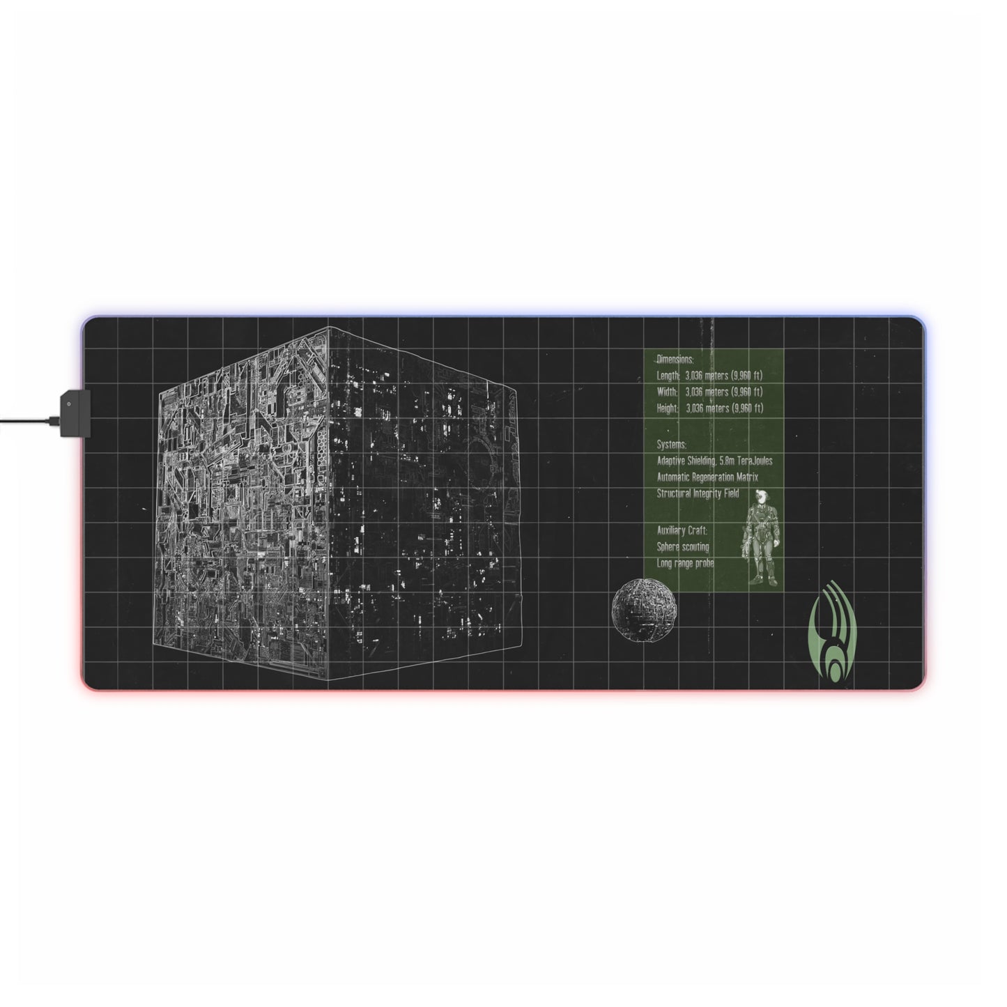 Borg Cube Blueprint LED