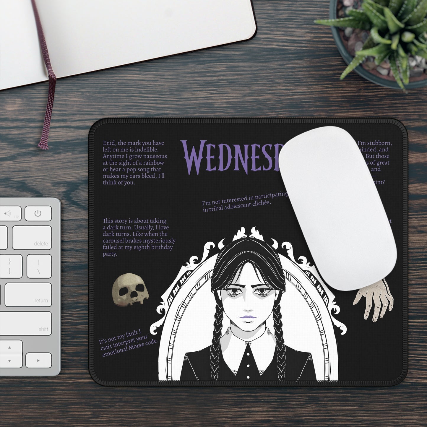 Wednesday Addams Quotes Desk Mat