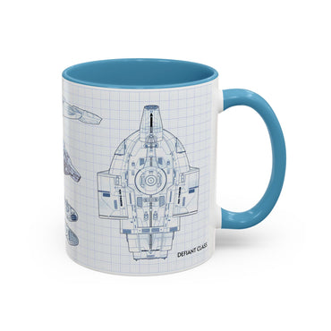 USS Defiant Starship Blueprint Coffee Mug