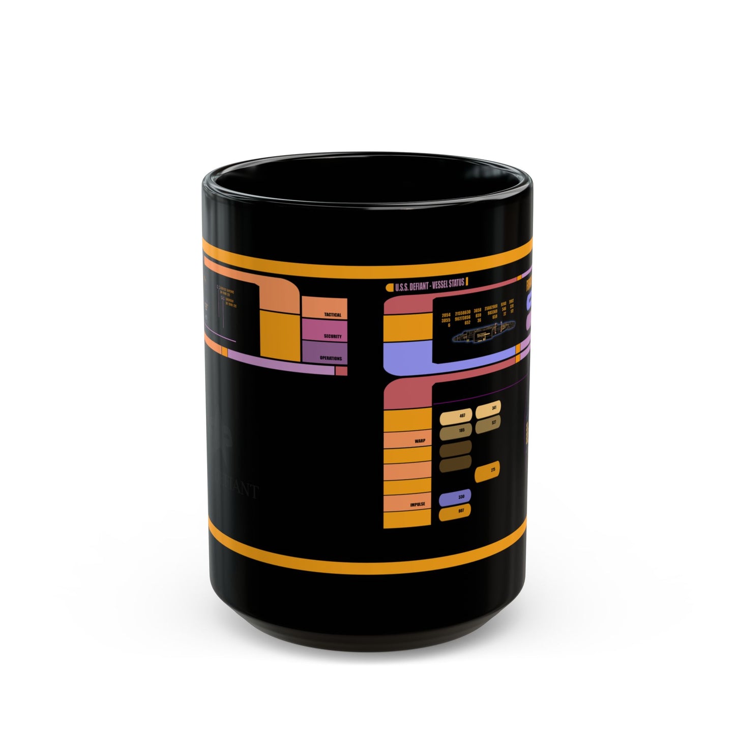 USS Defiant LCARS Mug, Trek Coffee Cup