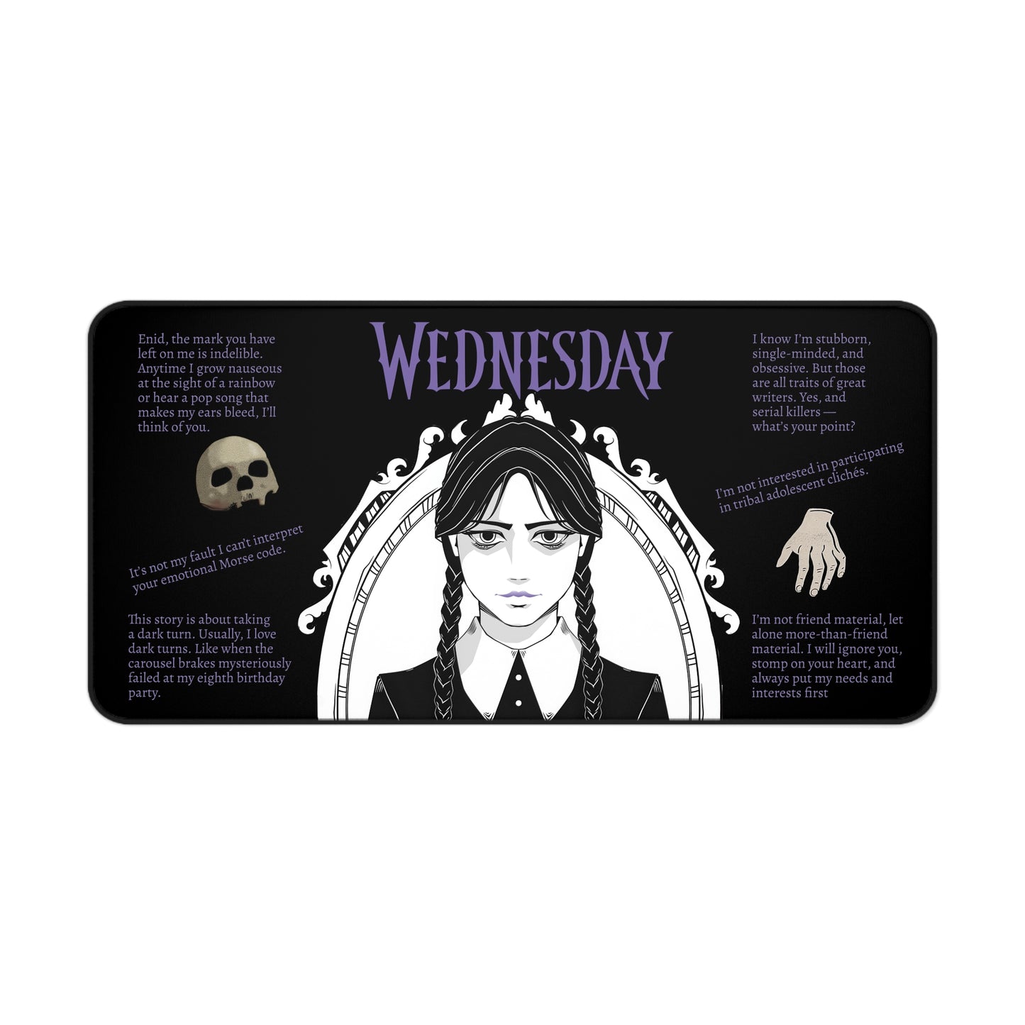 Wednesday Addams Quotes Desk Mat