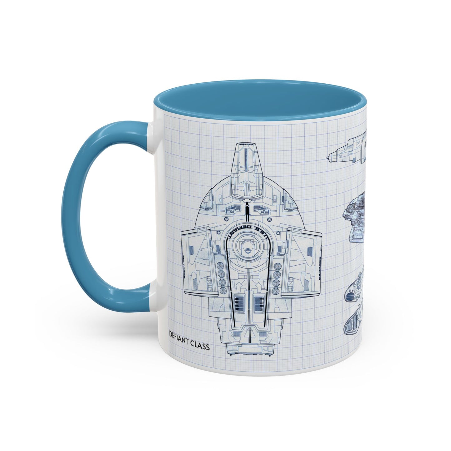 USS Defiant Starship Blueprint Coffee Mug