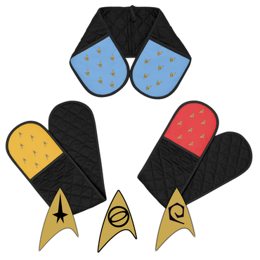 Star Trek Oven Mitts, Yellow and Blue