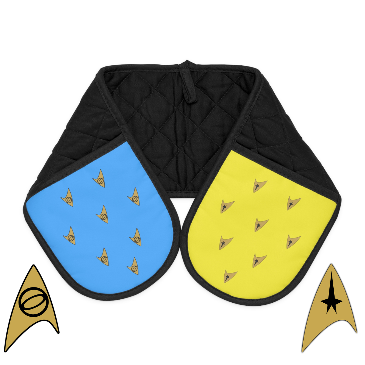 Star Trek Oven Mitts, Yellow and Blue