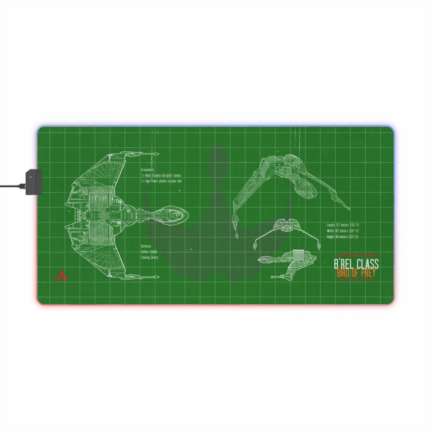 Klingon Blueprint LED Bird of Prey