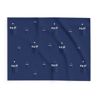 TARDIS Fleece Blanket, Cozy Throw for Dr Who Fans