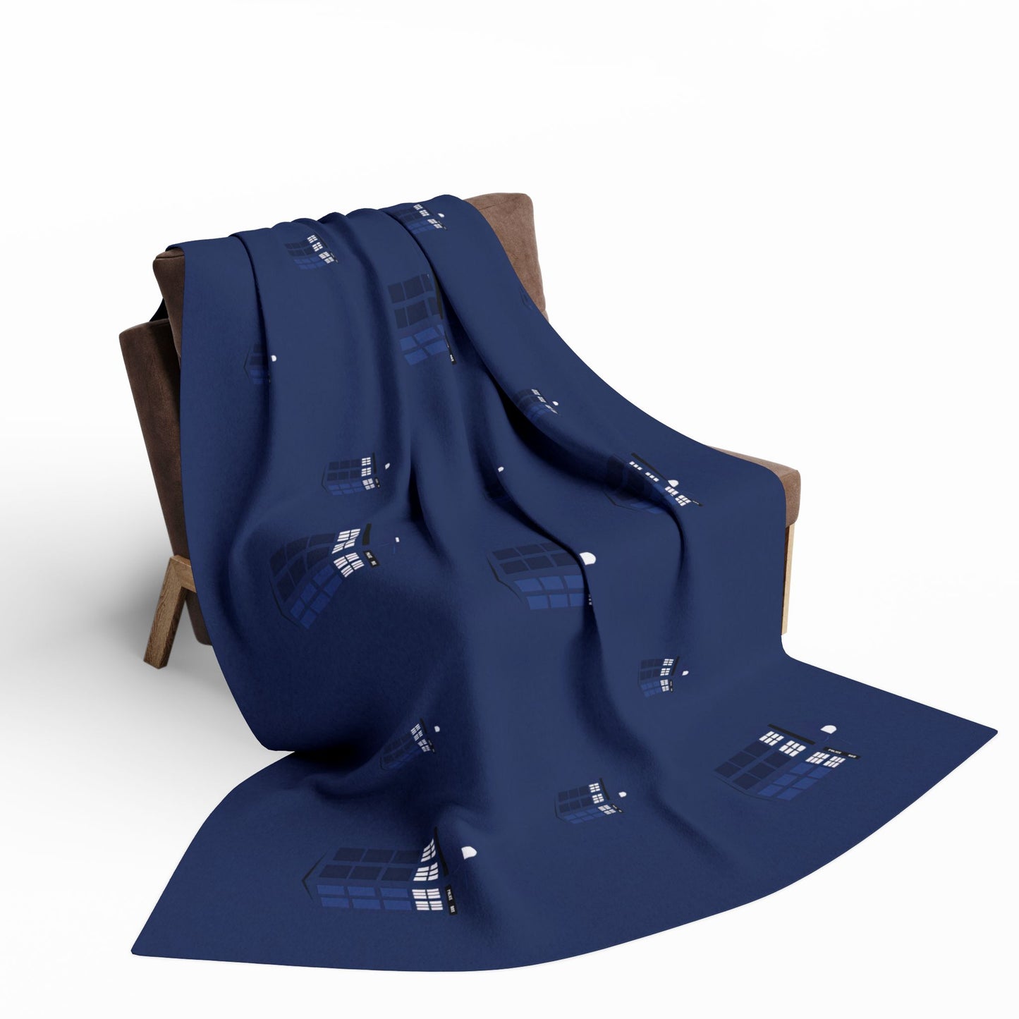TARDIS Fleece Blanket, Cozy Throw for Dr Who Fans