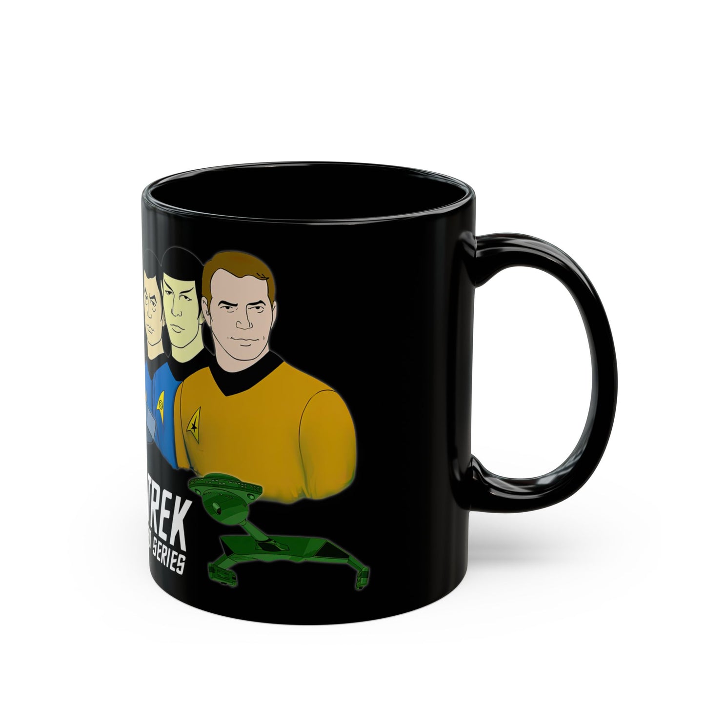 Retro Trek Mug, Animated Series Blk Background