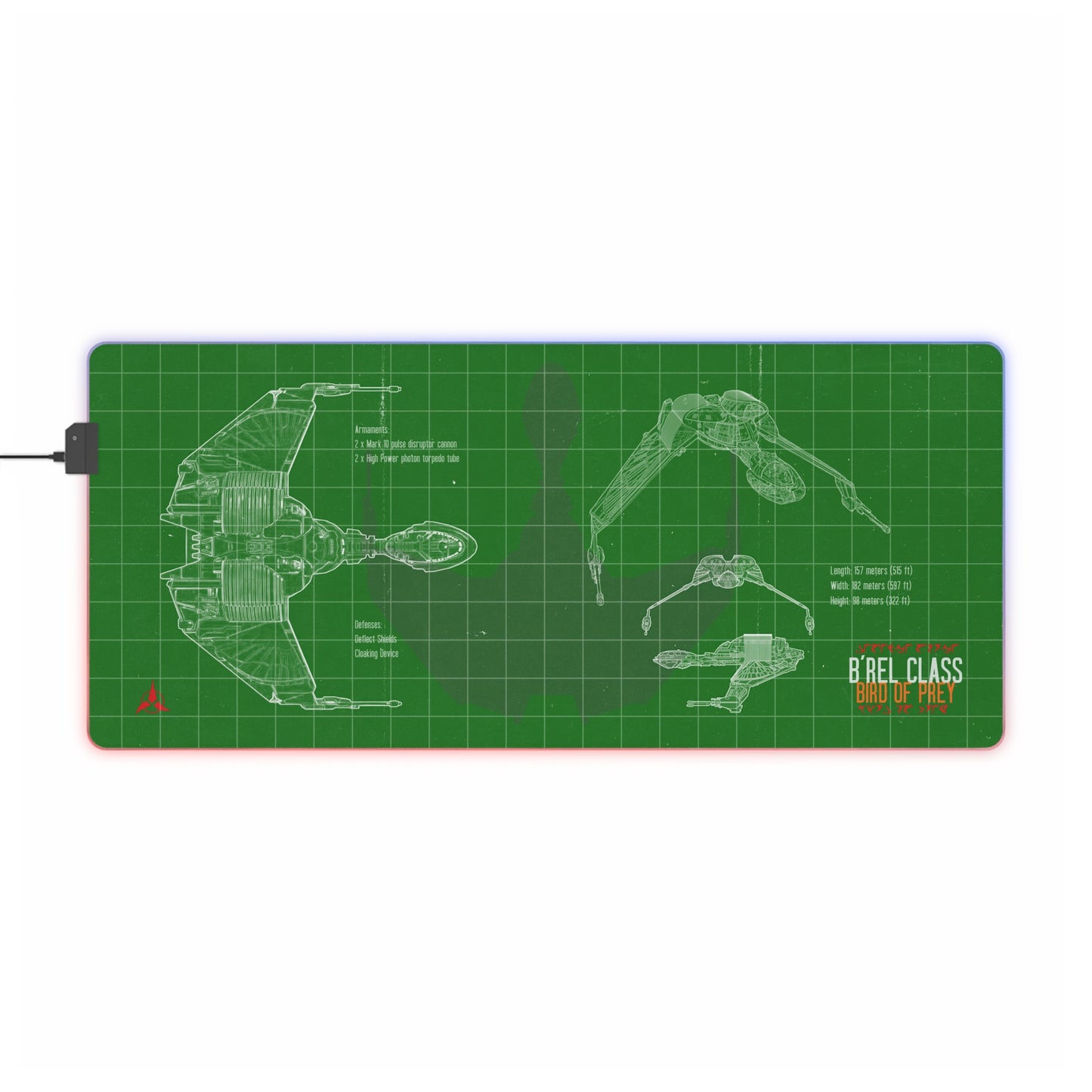 Klingon Blueprint LED Bird of Prey