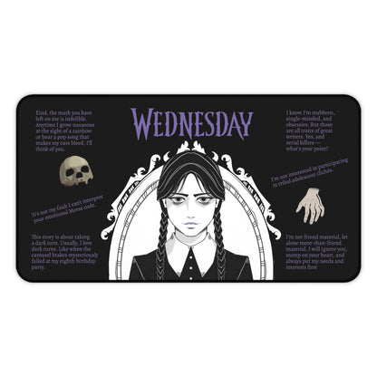 Wednesday Addams Quotes Desk Mat