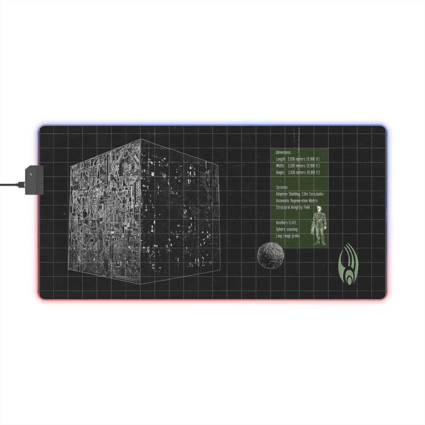 Borg Cube Blueprint LED