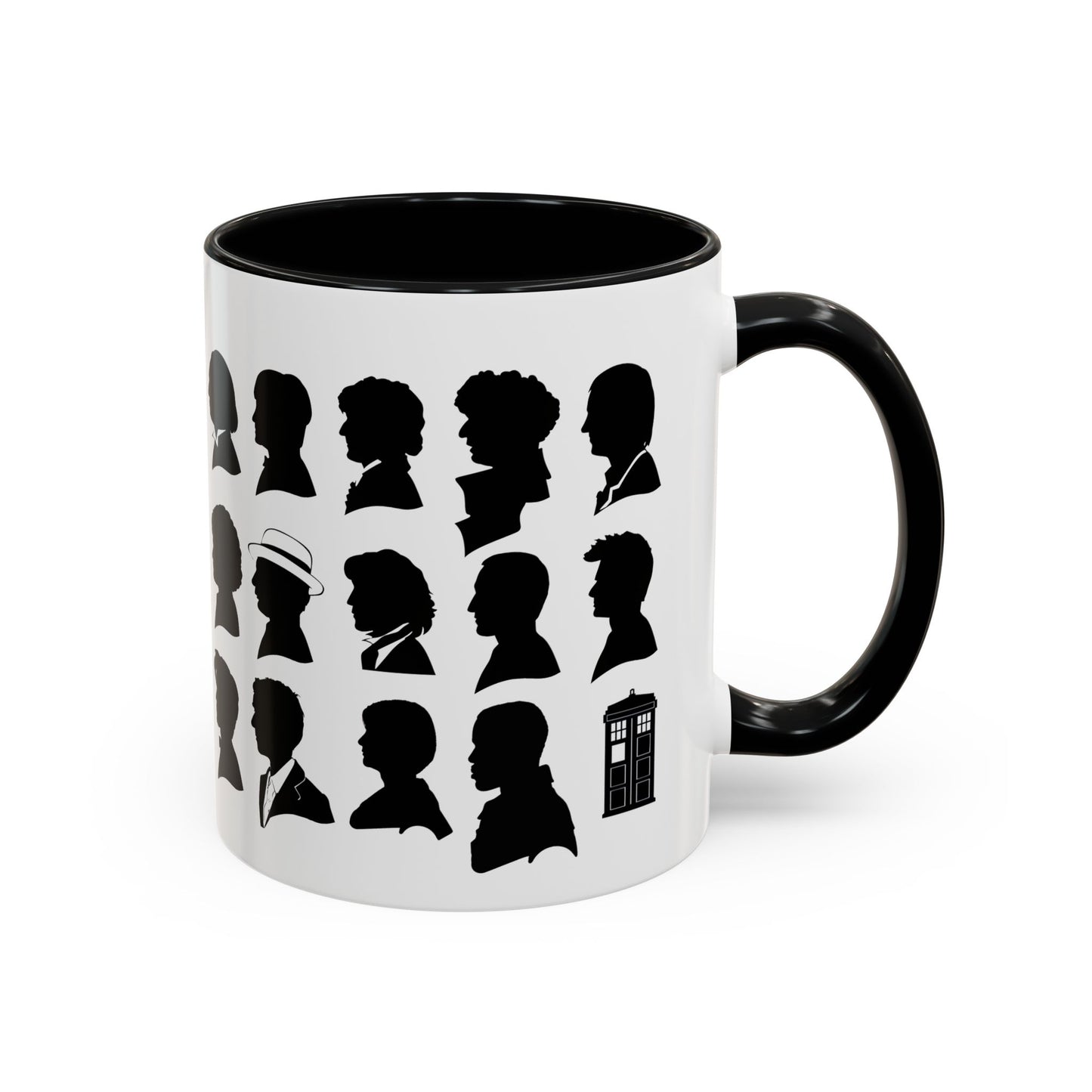 Dr Who Mug, All the Doctors Coffee Cup, Black