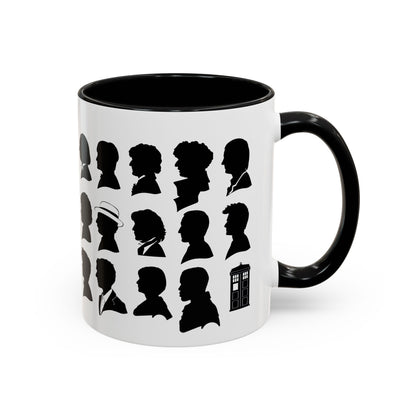 Dr Who Mug, All the Doctors Coffee Cup, Black