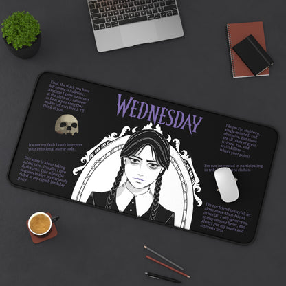 Wednesday Addams Quotes Desk Mat