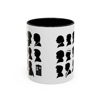 Dr Who Mug, All the Doctors Coffee Cup, Black