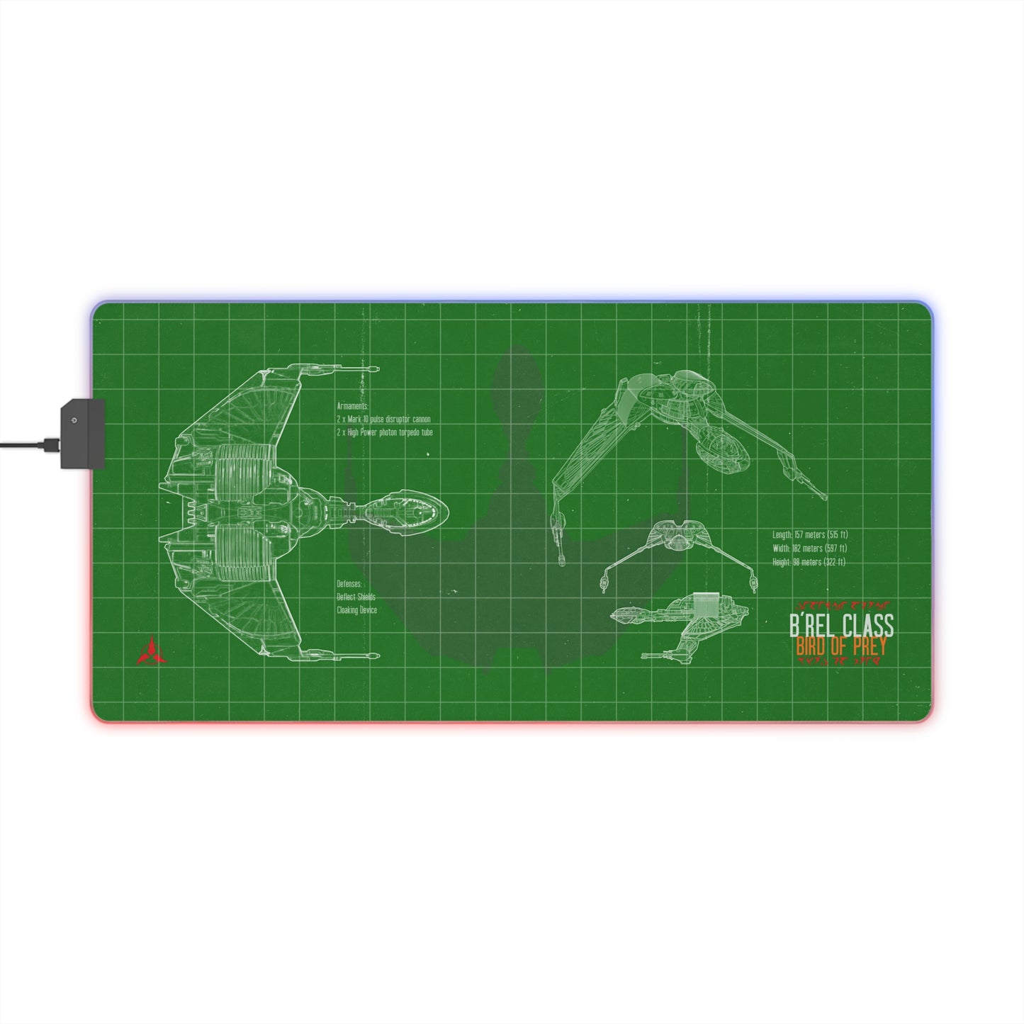 Klingon Blueprint LED Bird of Prey