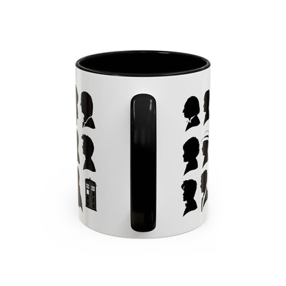 Dr Who Mug, All the Doctors Coffee Cup, Black