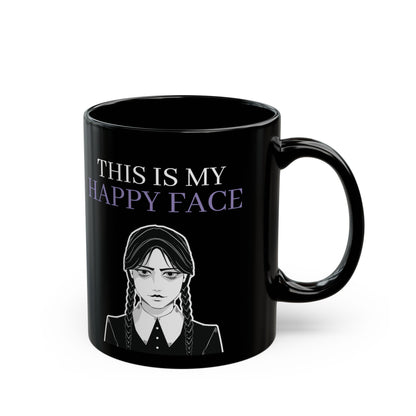 Wednesday Addams Mug, This Is My Happy Face Cup