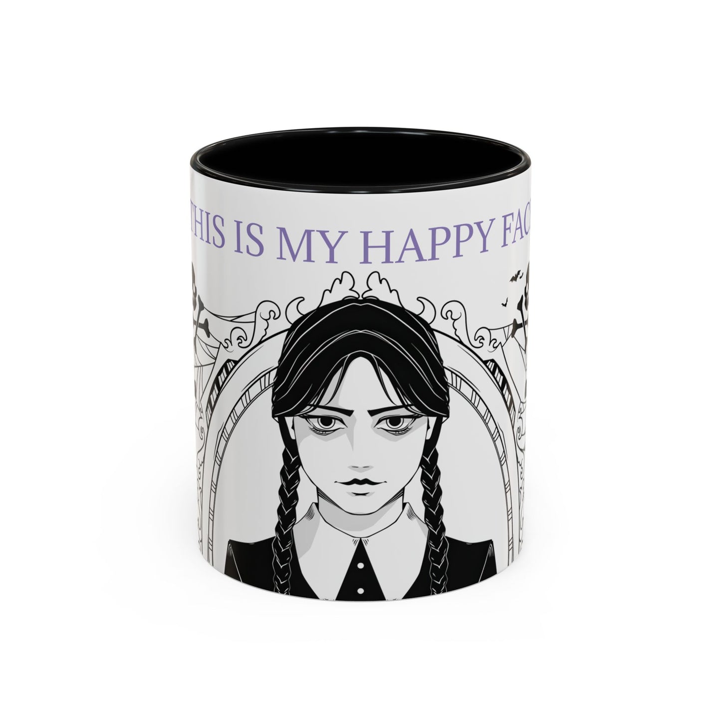 Wednesday Addams Mug, Happy Face Cup
