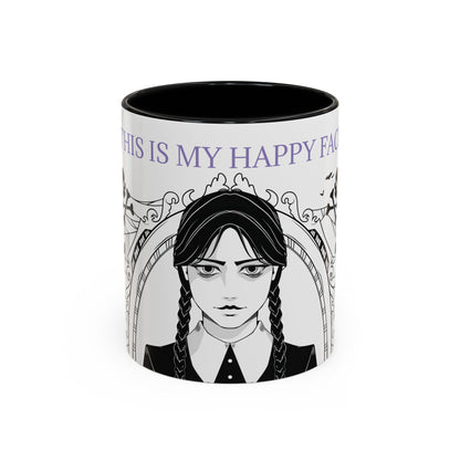 Wednesday Addams Mug, Happy Face Cup