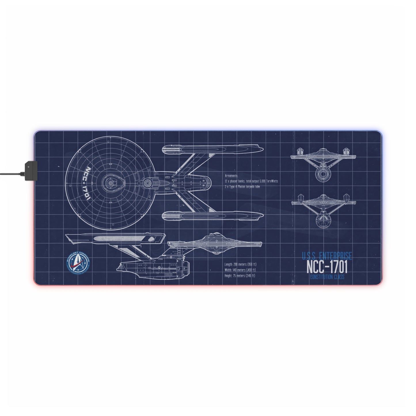 USS Enterprise Blueprint TOS LED Original Series