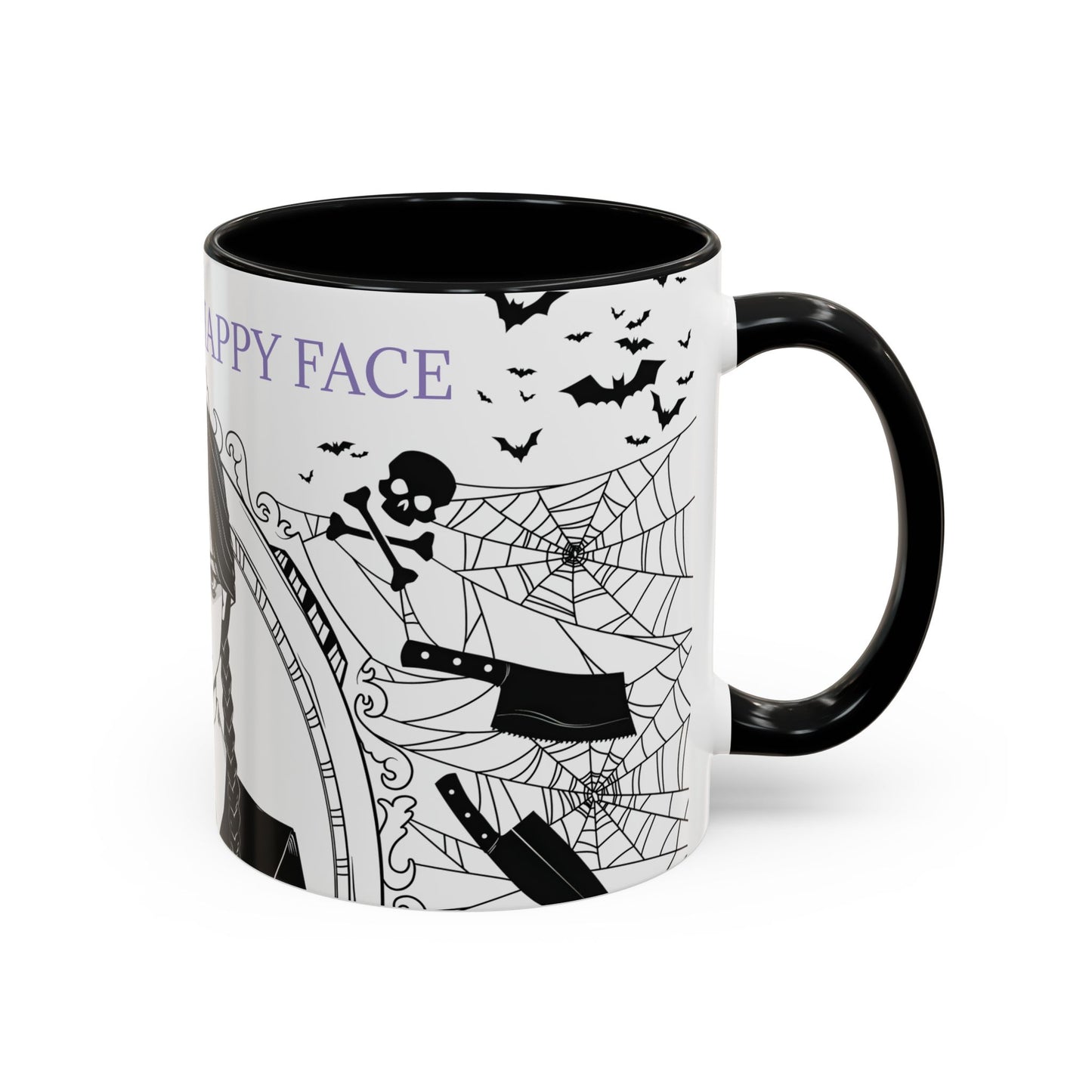 Wednesday Addams Mug, Happy Face Cup