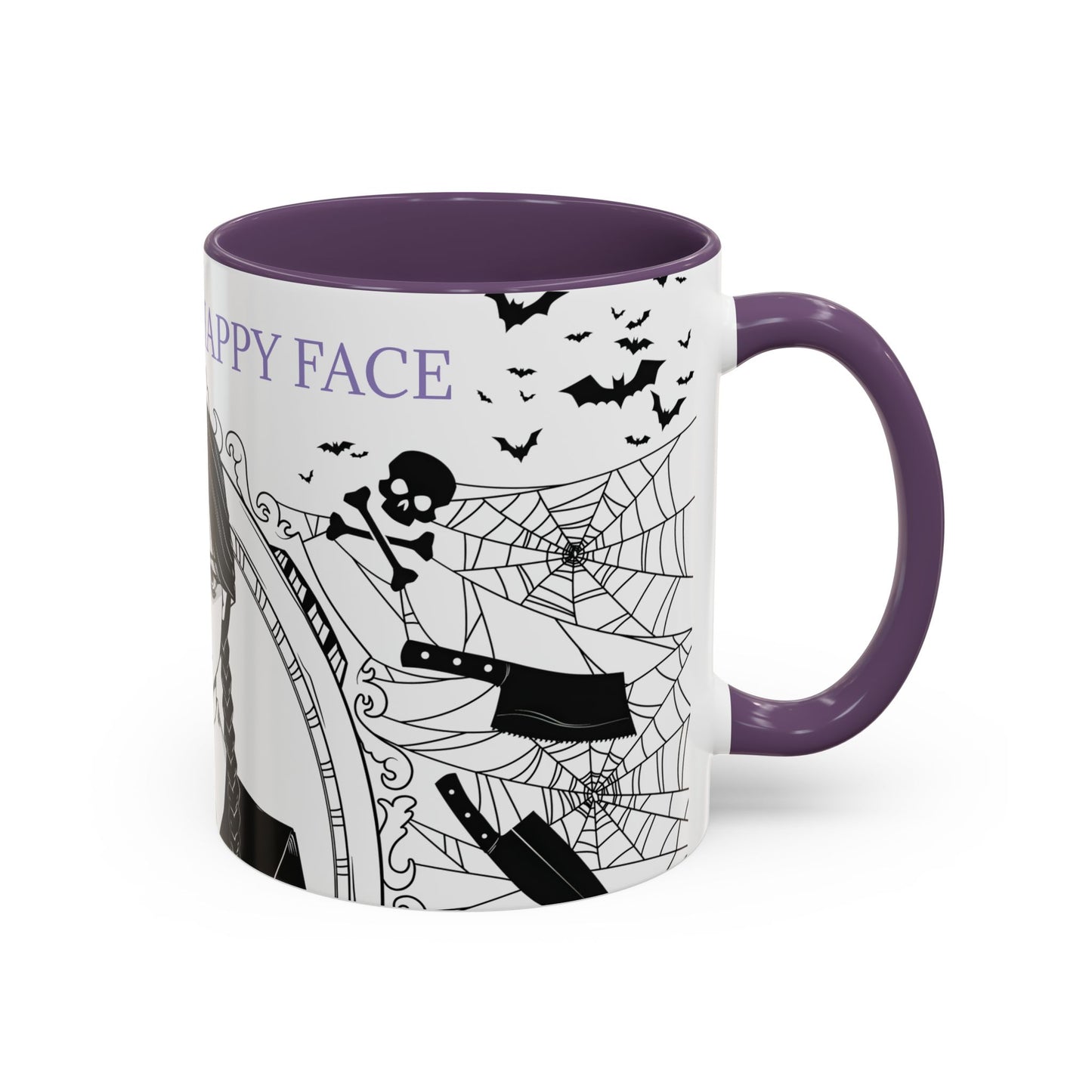 Wednesday Addams Mug, Happy Face Cup