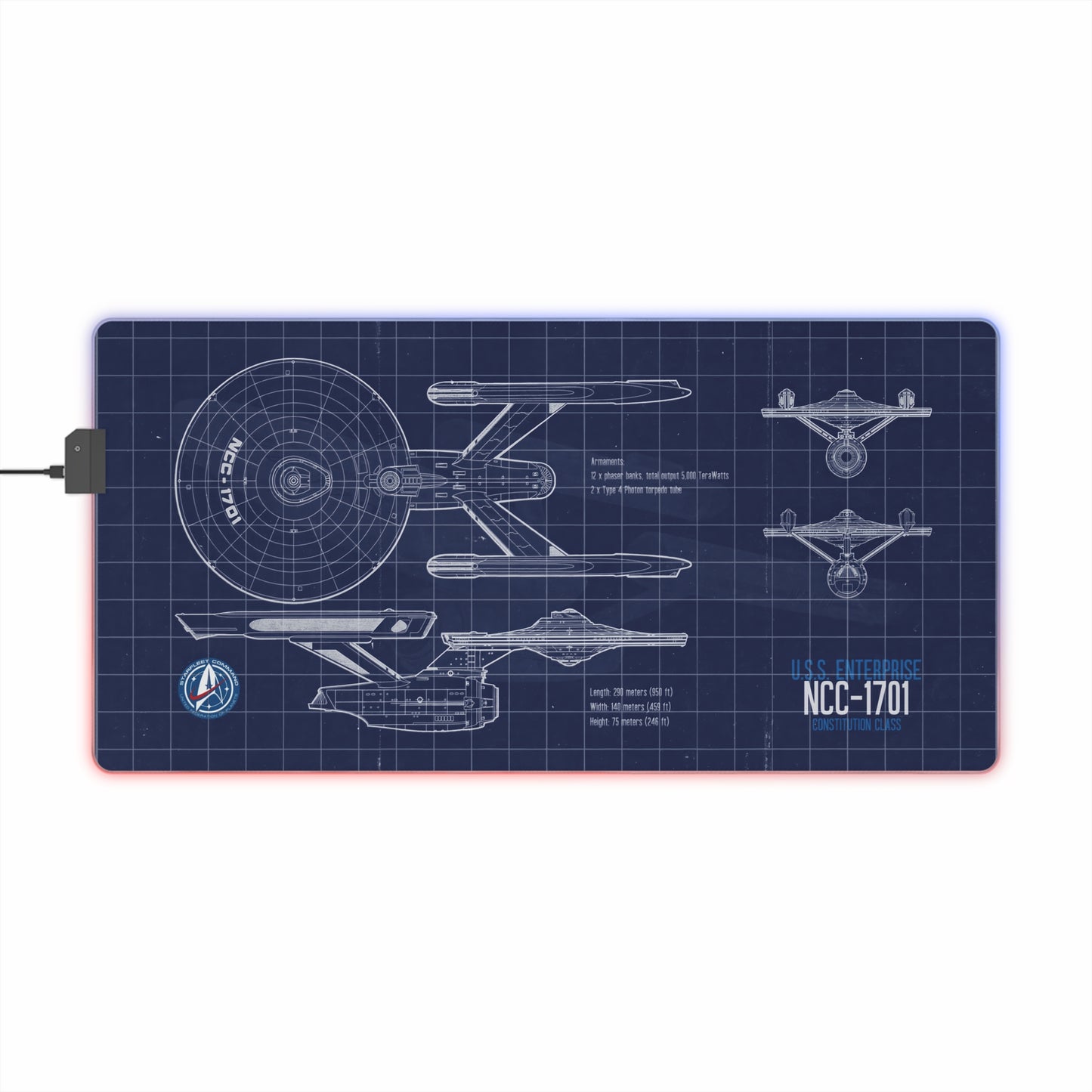 USS Enterprise Blueprint TOS LED Original Series