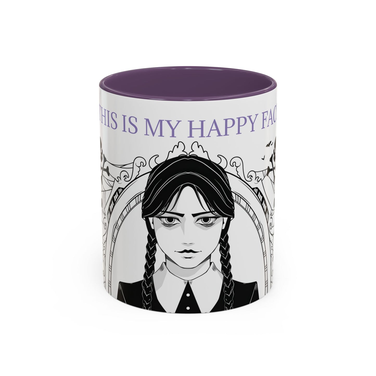 Wednesday Addams Mug, Happy Face Cup