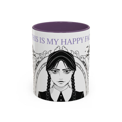 Wednesday Addams Mug, Happy Face Cup