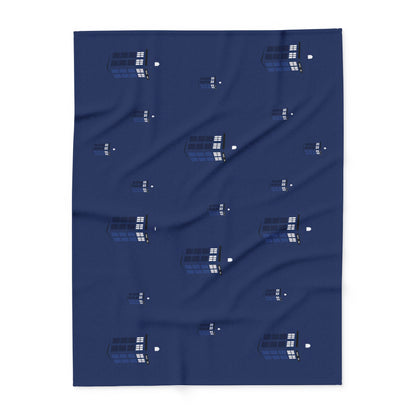 TARDIS Fleece Blanket, Cozy Throw for Dr Who Fans