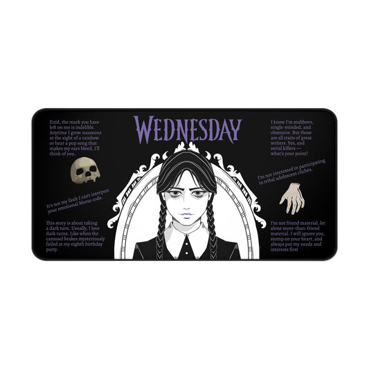 Wednesday Addams Quotes Desk Mat