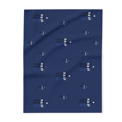 TARDIS Fleece Blanket, Cozy Throw for Dr Who Fans