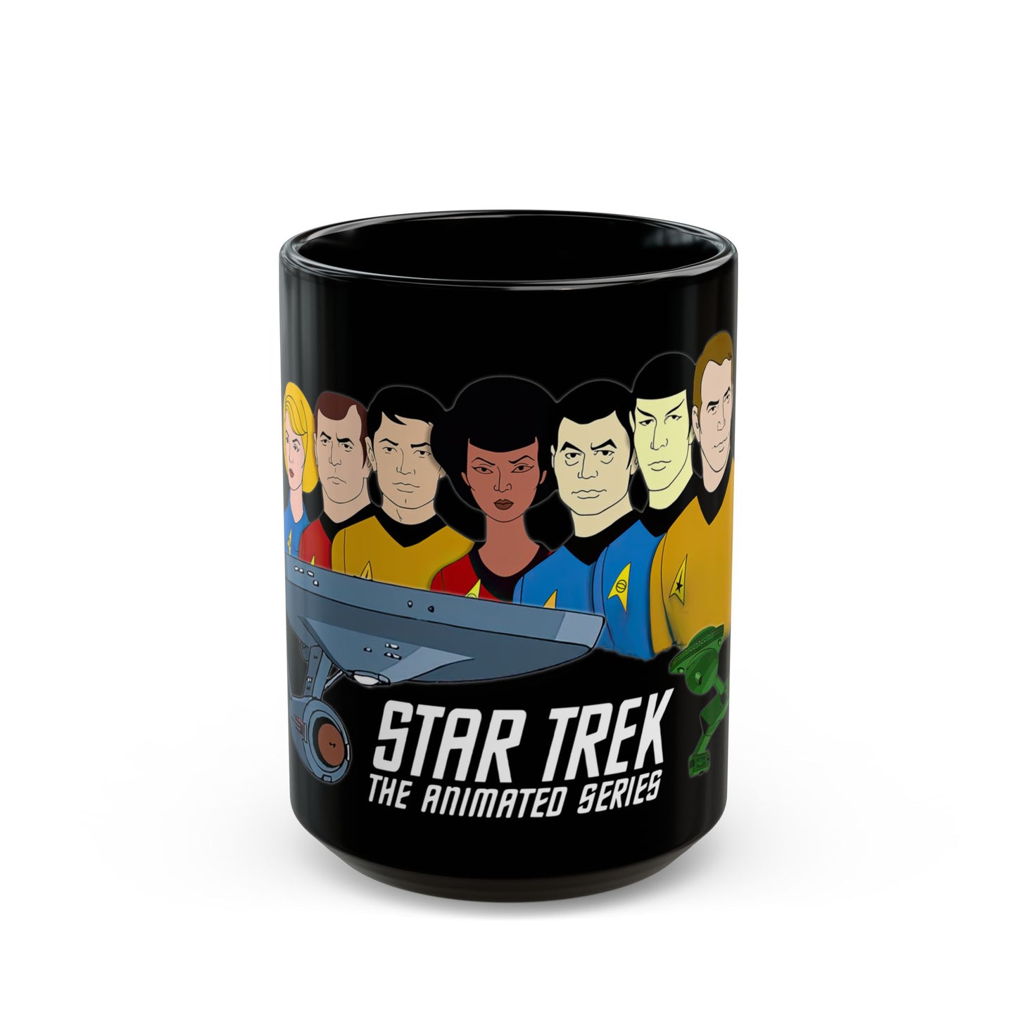 Retro Trek Mug, Animated Series Blk Background