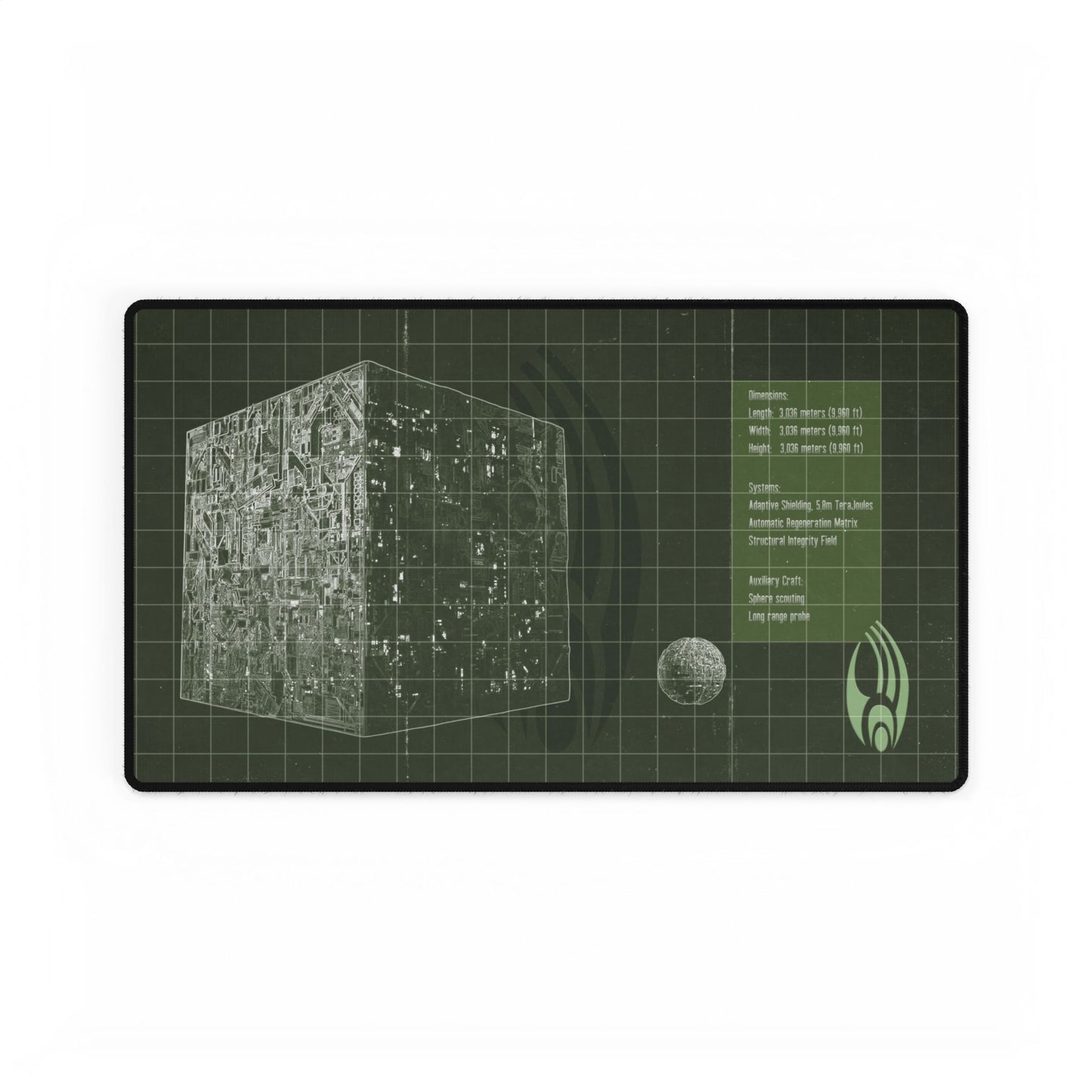 Borg Cube Blueprint, Green theme