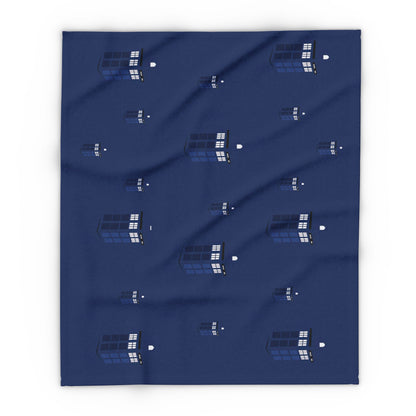 TARDIS Fleece Blanket, Cozy Throw for Dr Who Fans